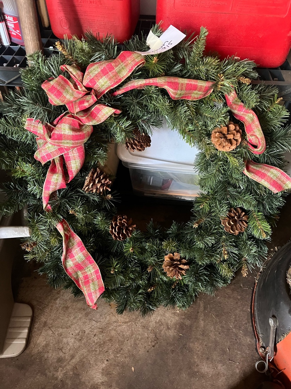 Realistic, evergreen and pine 30” outdoor wreath